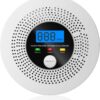 Natural Gas and Carbon Monoxide Detector 100% Battery-Powered CO&CH4 with LED Display and Audible Visual Alerts Methane Leak Sensor for Home RV Kitchen Apartment Safety (Includes Batteries)
