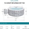 Bestway SaluSpa Fiji AirJet Large Round 2 to 4 Person Inflatable Hot Tub Portable Outdoor Spa with 120 AirJets and EnergySense Cover, Grey