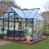 Palram - Canopia Chalet Four Season - 12' x 10' - Walk-In Hobby Greenhouse - Charcoal Gray - with 2 Roof Vents