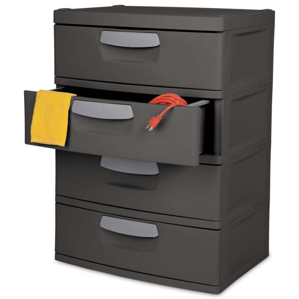 a2d3ef3eb5ae45179a4d2b3be21babfa Sterilite 4 Drawer Plastic Storage Unit, Flat Gray, Heavy-Duty, BPA-Free