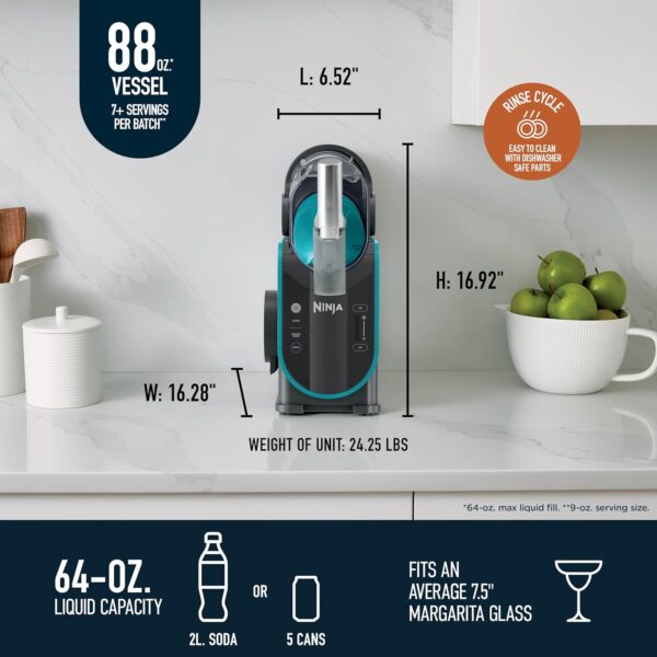 a2d60142b3b64917842efacd3cb0ac2b SLUSHi with RapidChill Technology, 88 oz. Frozen Drink & Slushie Machine, 5 Preset Programs, Margaritas, Frappés, and More, Premium Accents, Black, FS301