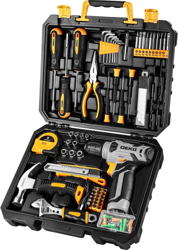 a3272220b253493b935db89376e415aa Tool Set:Tool Kit with 8V Cordless Drill,Tool Box with Drill,Hand Drill Set for Men & Women,Home Tool Kits for House Repair,Handyman,DIY 126 Piece