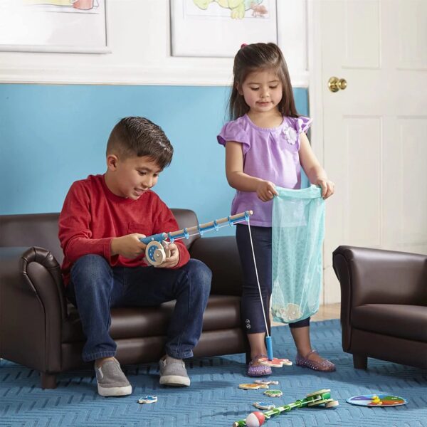 Melissa & Doug Catch & Count Wooden Fishing Game With 2 Magnetic Rods - FSC Certified