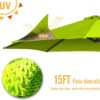 15ft Patio Umbrella with Solar Lights, Large Double Umbrella Outdoor, Rectangle 180''x106'' Umbrellas with 156 PCS LED Lights and Crank Handle for Backyard Deck Pool Shade in Black(1.9" Pole)