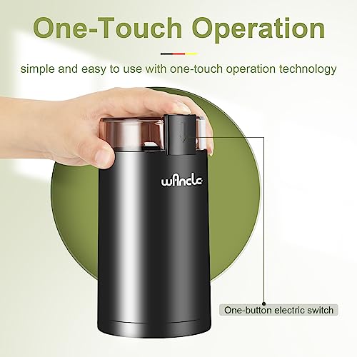 a33bebe610e142a1aa3a8b2b43cf9460 Wancle Electric Coffee Grinder, Quiet Spice Grinder, One Touch Coffee Mill for Beans