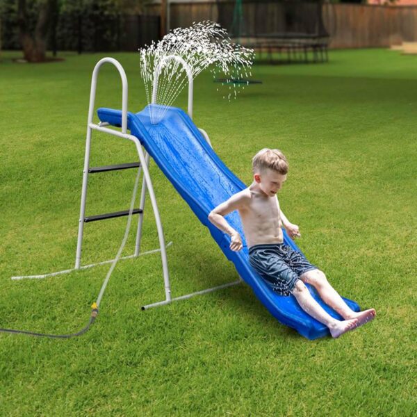 a35b0be7c16f41348ec607ca3420b5b7 XDP Recreation 6 Foot Water Wave Slide with Built In Adjustable Sprinkler, Freestanding with Ground Pad and Hose Extension for Lawn Fun, Ages 3 to 8