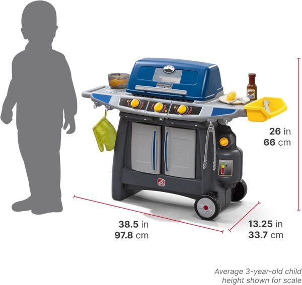 a3c03908ecb04950b3682b5e628095c2 Step2 Sizzle & Smoke BBQ Grill Kids Playset, Indoor/Outdoor Kitchenette, Interactive Play with Sounds, Made of Durable Plastic, Includes 15 Piece Toy Accessories, For Toddlers 3+ Years Old