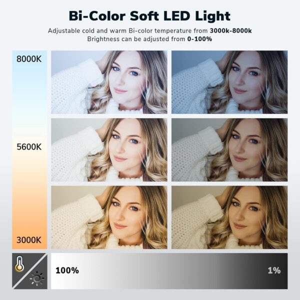 a3d4299fd5844ab882543cc77732bbb8 D50 LED Video Light Panel Lights 15.4", 2 Packs 45W 3000K-8000K Bi-Color Dimmable Photography Lighting, CRI 96+ Videography Lighting for Video Shooting/Gaming/Live Stream/Studio/Film