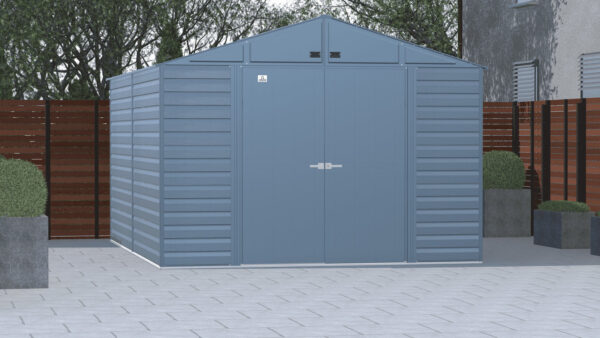 a3ddb2db39134568850d606baf4a079d Arrow Select Steel Storage Shed, 10x14, Blue Grey