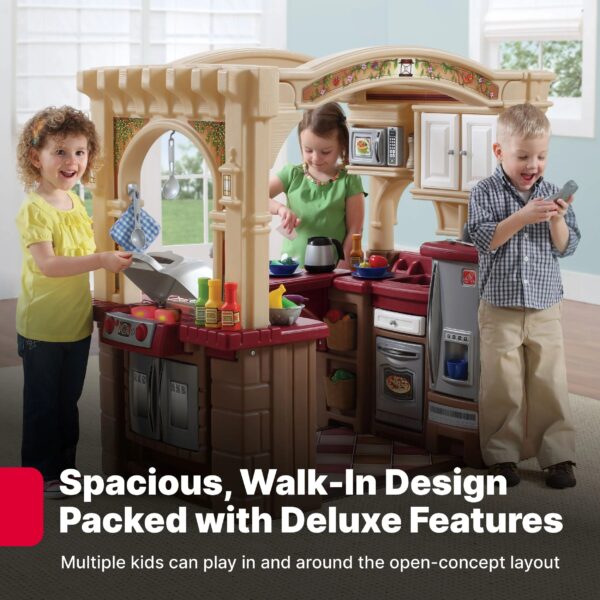 Step2 Grand Walk-in Kitchen Plastic Play Kitchen and Kid Grill, Brown