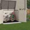 Suncast Plastic Storage Shed, Off-White and Gray, 44.25 in D x 52 in H x 70.5 in W