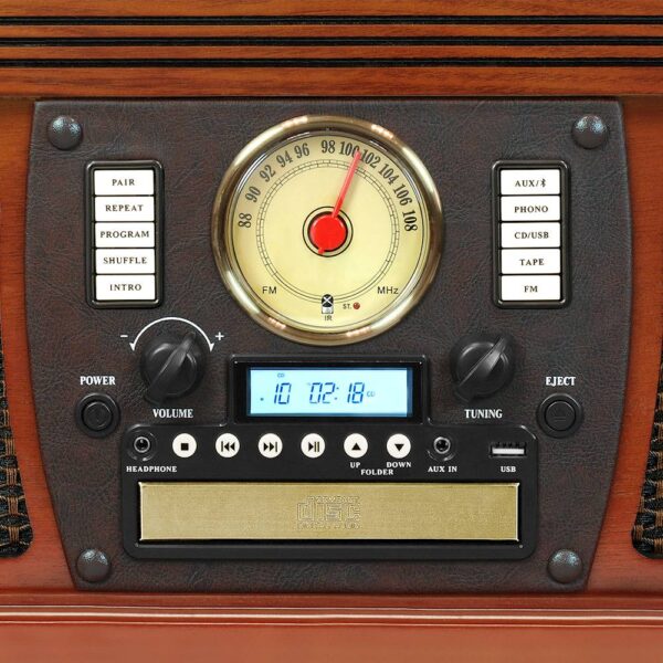 Victrola - Navigator 8-in-1 Classic Bluetooth Record Player with Turntable - Mahogany
