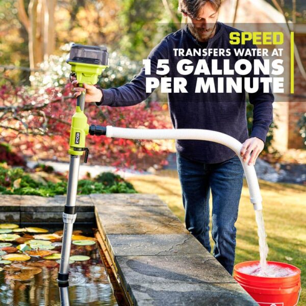 ONE+ 18V Cordless 1/6 HP Telescoping Pole Pump with 2.0 Ah Battery and Charger RY20UP022K