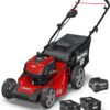 82V MAX 21′′ Electric Cordless Lawn Mower, Steel Deck, 3-in-1 Design, Red/Black