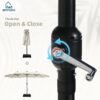 15ft Double Sided Patio Umbrella with Solar Lights, Outdoor Large Umbrellas with Crank Handle and 36 LED Lights, Rectangular Market Umbrella with Base Included for Deck Pool Shade