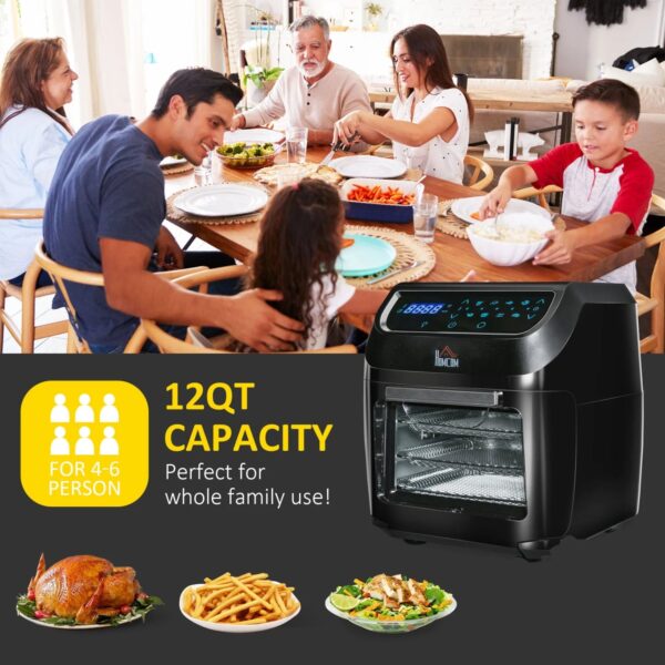 a5cdd83faaaa4f03a4d37c98f1acdd60 12QT Air Fryer Oven Combo, 8-in-1, 1700W, LED Display, Black, Includes Accessories