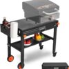 Portable Outdoor Grill Table, Folding Grill Cart Solid and Sturdy, Blackstone Griddle Stand Large Space, Blackstone Table with Paper Towel Holder, Grill Stand for Blackstone Griddle, Ninja Grills etc
