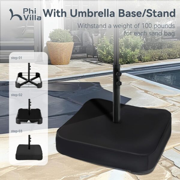 a644865e03264eb0b3f90173e8aeac42 15ft Patio Umbrella Double-Sided Outdoor Market Extra Large Umbrella with Crank, Umbrella Base Included (Dark Red)