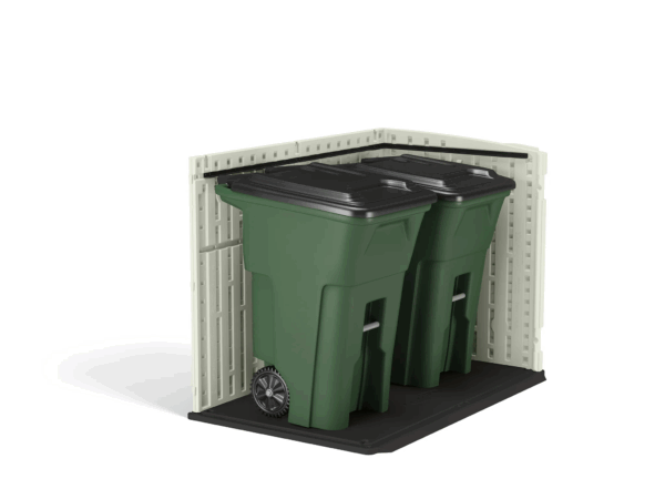 Suncast Plastic Storage Shed, Off-White and Gray, 44.25 in D x 52 in H x 70.5 in W