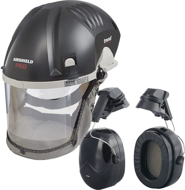 a75cc723ffd94cee9f5385ece076730a AIR/PRO Respirator and Face Shield Protection, Black, 230V