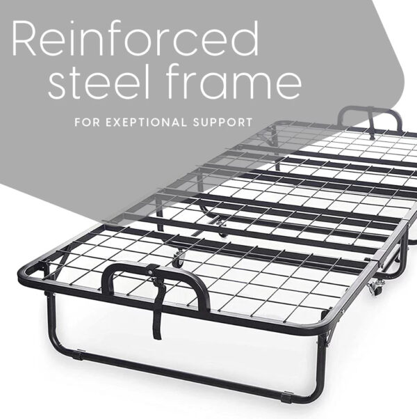 Milliard Diplomat Folding Bed with Luxurious Memory Foam Mattress and Super Strong Sturdy Frame, Cot Size, 75" x 31"
