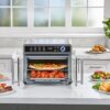 Crisp 'N Bake Air Fryer Toaster Oven Combo, 12 in 1 Countertop Convection Oven Cooks Food Fast, Fits a Whole Pizza or 6 Toast Slices, French Doors with Stainless Steel Finish
