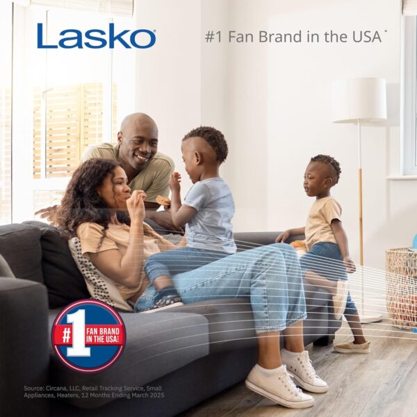a8a29b7e1e084a45aff5777a135d51cb LASKO Elevation 42”-54” Adjustable Height Pedestal Tower Fans for Home, 31 ft/s Airflow, Quiet 28 dB on Low, 90° Oscillation, 12 Hour Timer, Remote Control, Black, EST100