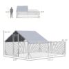 PawHut 13.1 ft Large Metal Chicken Coop for 12 Chickens, Walk-In Chicken Coop Run, Big Chicken House, Ducks Rabbit Enclosure for Backyard with Water-resistant and Anti-UV Cover