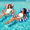 Pool Wave Pool Floats Chairs Adult, 2 Packs Heavy Duty Inflatable Swimming Pool Lounges, Fabric Floating Hammock, Kids Blow Up Pool Noodles, Lake Raft Floaties, Fun Summer Outdoor Water Party Game