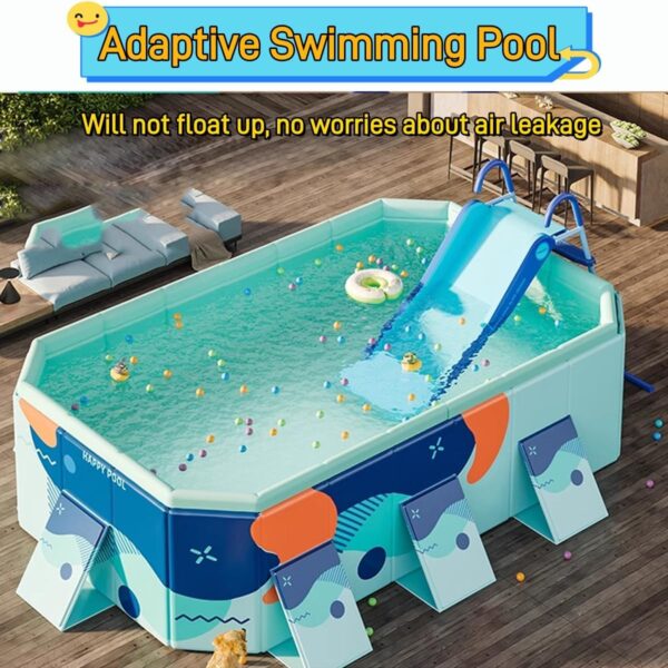 a94c1d3026c941c9b4a6e822a9674eaa Pool Slide Inflatable Swimming Water Slide, Summer Swimming Pool Supplies Universal Trampoline Ladder Backyard Slide Home Playground Equipment