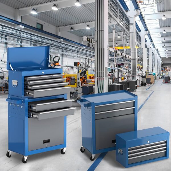 a9971bfc53094fb6a9070cf8e7113688 Tool Chest 8-Drawer | 42'' Large Rolling Tool Chest with Wheels | Detachable Top Metal Tool Box | Garage Storage Cabinet for Repair Room,Warehouse | Rolling Tool Box with Hooks,Liners,Tray Divider