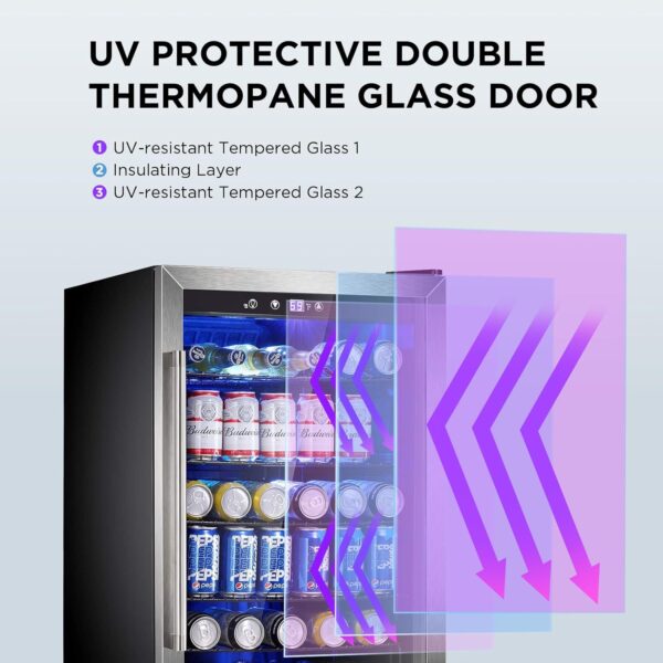 a99ae2654560424c8bd73379d6e16d8c Mini Fridge 130 Can Beverage Refrigerator Cooler, 3.2 Cu.Ft Drink Fridge for Soda Wine Beer, Adjustable Temperature Control for Home Office, Black