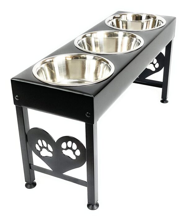 a9cdebd2043f41e3847554e21aced8f4 Pet Feeding Station Triple 3-Quart Metal Dog Bowl 16" Tall