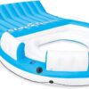 56299EP 145 x 125 x 20 Inch Splash N Chill Inflatable Lake and Pool Relaxation Island Lounger Seat for up to 7 Adults, Blue and White
