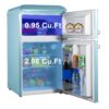 3.1 Cu.ft Dual Door Retro Refrigerator True Freezer, Blue