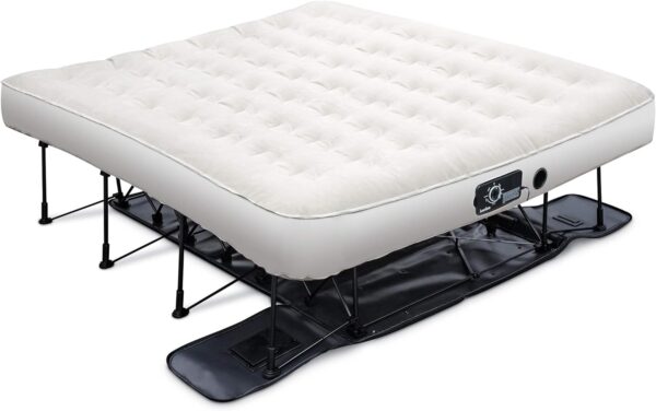 aacbc8eead4b404b8ca324202b31f369 EZ-Bed (King) Air Mattress with Frame & Rolling Case, Self Inflatable, Blow Up Bed Auto Shut-Off, Comfortable Surface AirBed, Best for Guest, Travel, Vacation, Camping