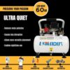 Limodot Ultra Quiet Air Compressor Portable, 60 dB, Silent and Electric for Car and Bike Tires