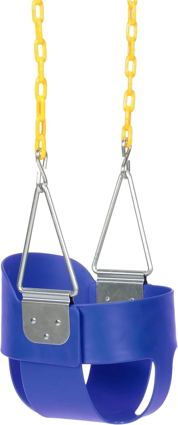 abaeaad4399e4608b4ea88a4b02e8553 Eastern Jungle Gym Heavy-Duty High Back Full Bucket Toddler Swing Seat | Coated Swing Chains Fully Assembled | Green Swing Set Accessory