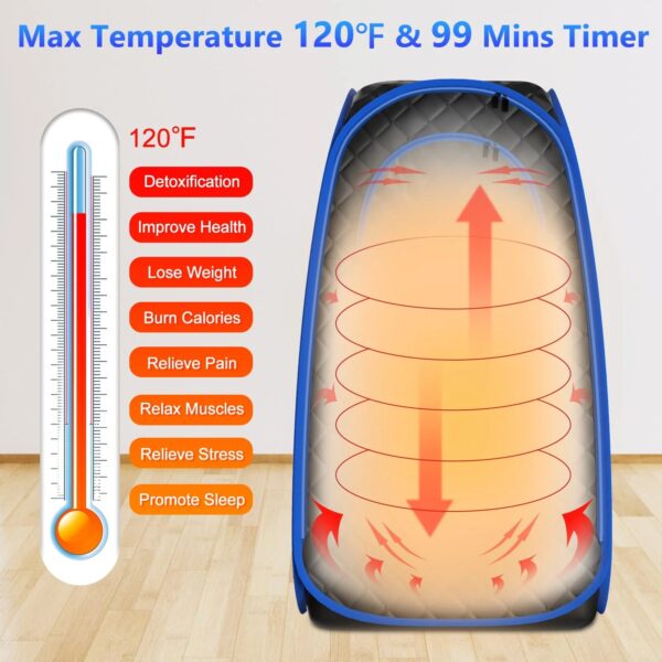 ac11cb89063640b3bdd20a1df108ef63 X-Vcak Foldable Steam Sauna with 2.6L Steamer