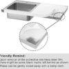 Outdoor Grill Table with Stainless Steel Sink - Metal Grill Cart Kitchen Island