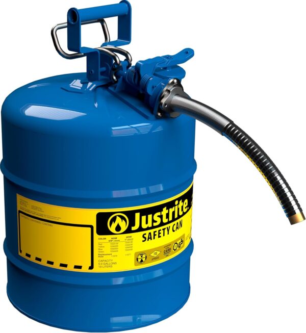 ac205181743a47b0823d1b978ce959dc 5-Gallon Type II Red Safety Gas Can – OSHA-Approved Steel Fuel Container with Flame Arrester, Self-Closing Lid & 1" Flexible Spout (7250130)