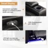 Power Home Theater Seating Set of 3, Brown Faux Leather Electric Recliner Chair with Powered Headrest, Dual Motors Movie Reclining Chairs with LED Lights,USB Port,Cup Holders, Hidden Arm Storage