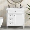 36" Bathroom Vanity with Single Sink Combo, Modern Undermount Bathroom Sink Cabinet with 2 Drawers and a Tip-Out Drawer, Freestanding Bathroom Vanities, Soft Closing, Solid Wood Frame