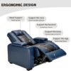Power Home Theater Seating Set of 3, Brown Faux Leather Electric Recliner Chair with Powered Headrest, Dual Motors Movie Reclining Chairs with LED Lights,USB Port,Cup Holders, Hidden Arm Storage