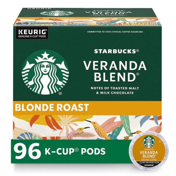 acdf0673f2ab4d64af3169c8802ed49d Starbucks Veranda Blend Blonde Roast K-Cup Coffee Pods, 96 Count, 100% Arabica for Keurig Brewers