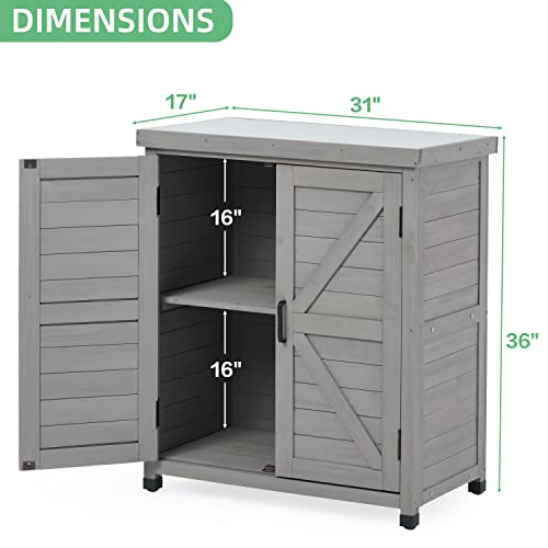 ad401400994648228f866b47a9a85b8d Potting Bench with Storage Cabinet and Metal Table Top for Outdoor Patio, Garden Furniture Wood Workstation