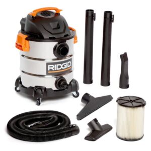 10 Gallon 6.0 Peak HP Stainless Steel Wet/Dry Shop Vacuum with Filter, Locking Hose and Accessories WD1060