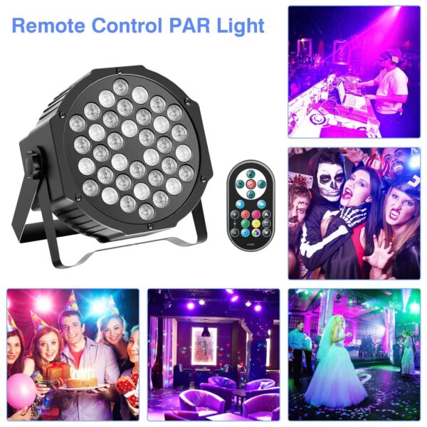 ae276cd7705f4796b9fb7a591d5906e7 U`King Stage Lights 10 Packs 36LED RGB LED Par Lights