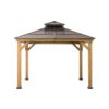 10 ft. x 10 ft. Cedar Framed Gazebo with Steel 2-Tier Hip Roof Hardtop