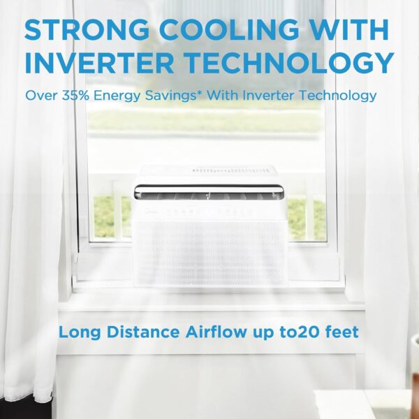 aef5bdbfffa84251b066b2d6ce7f3763 8,000 BTU U-Shaped Smart Inverter Air Conditioner – Cools up to 350 Sq. Ft., Ultra Quiet with Open Window Flexibility, Compatible with Alexa, 35% Energy Savings, Remote Control (Renewed)